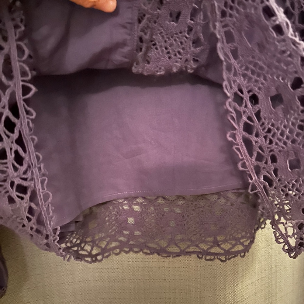 Johnny Was Purple Lace Top - Picture 4 of 9